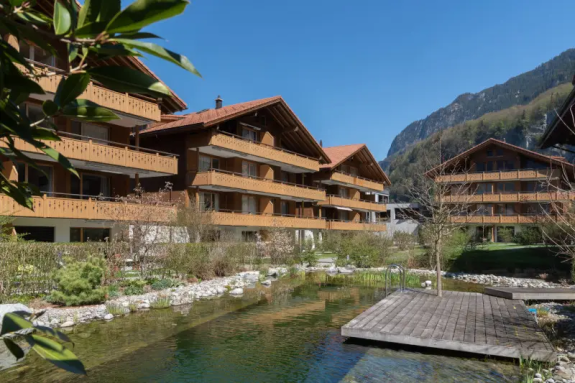 Holiday apartments in Iseltwald, on the shores of Lake Brienz, Switzerland